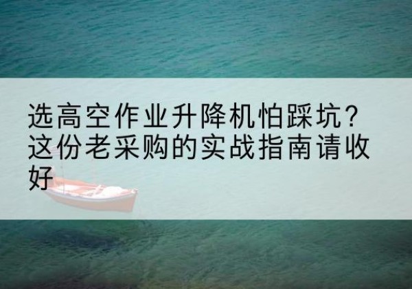胡杨河高空作业升降机厂家推荐-选高空作业升降机怕踩坑？这份老采购的实战指南请收好